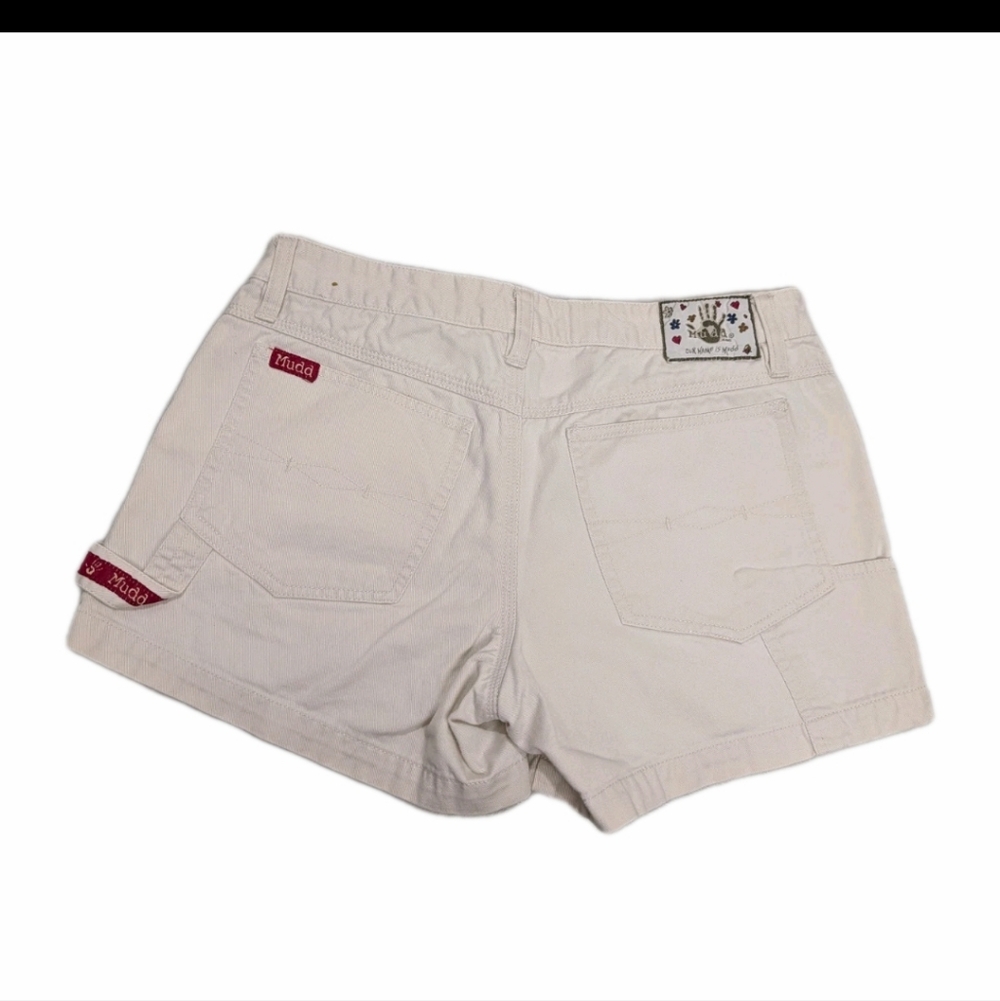 Mudd Beige Carpenter Shorts Juniors 7 Canvas Denim 90s Y2K